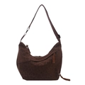 Retro brown leopard embossed large capacity hobo shoulder bag for daily commuting - Brown