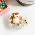 Süßer Lotso Bär und Keks Handyhalterung auf einem herzförmigen transparenten Halter - Herzhalterung - Transparente Braune Serie - Nr. 9