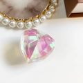 Soporte para móvil de corazón minimalista con degradado láser y superficie facetada - Pequeño / Corazón Geométrico Láser Arcoiris