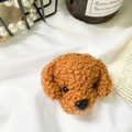 Simpatico supporto per telefono a forma di cane teddy in peluche marrone morbido - Cane - Caffè