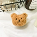 Supporto per telefono a forma di orsetto di peluche marrone in morbida pelliccia - Orso / Marrone Scuro