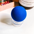 Support téléphone sphérique bleu avec texture alvéolée sur socle transparent - Bleu