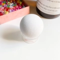 Minimalist white spherical phone grip stand with a creative ins-style pop-up design - White