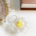 Soporte para móvil de oso transparente con corazón amarillo y diseño plegable - Oso con Corazón / Amarillo