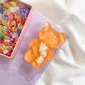 Orangefarbene bärenförmige Handyhalterung mit Wolke und Gelee-Textur-Effekt - Orangener Wolkenbär
