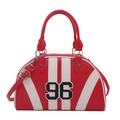 Borsa bowling rossa e bianca con toppa numero 96 e dettagli di stelle metalliche - Rosso