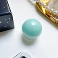 Mint green glossy spherical phone grip with retractable pop-up balloon stand - Light Green