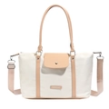 Borsa tote capiente minimalista con tracolla regolabile per uso quotidiano o ufficio - Cachi
