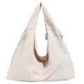 Off-white large capacity underarm bag with pleated design and drawstring detail - Off White