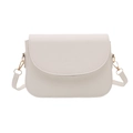 Borsa a tracolla squadrata retrò bianco crema con dettagli oro e logo impresso - Bianco