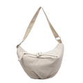Minimalist cream nylon crescent shoulder bag with adjustable strap and casual design - Off White