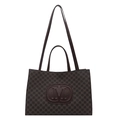 Borsa tote classica marrone scuro con monogramma M, manici robusti e tracolla sottile - Marrone