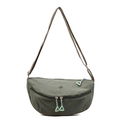 Leichte armee-grüne Nylon-Halbmond-Umhängetasche mit verstellbarem Riemen und Vordertasche - Grün