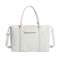 Borsa da viaggio bianca testurizzata con tracolla regolabile e manici per lo sport - Bianco