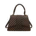 Sac à main trapèze classique à monogramme marron avec détails dorés pour femme - Style Rond / Marron
