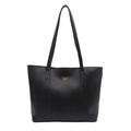 Bolso tote negro grande con letras doradas Fashion Bags y asas largas elegantes - Negro