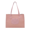 Borsa tote rosa in jacquard con logo M e tracolla in pelle per la moda invernale - Rosa