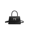 Elegante schwarze Handtasche mit Metallschleife und Glitzereinsätzen für Damen als Crossbody - Schwarz