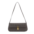 Minimalistische Leopard-Achseltasche in Dunkelbraun mit goldener ovaler Metallschnalle - Grau