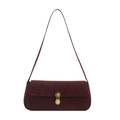 Borsa sottobraccio bordeaux con stampa leopardata e fibbia metallica dorata a forma di U - Rosso