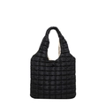 Borsa a nuvola trapuntata nera alla moda con design a bolle e manico superiore - Nero