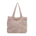Borsa tote floreale rosa pallido capiente con doppi manici su sfondo bianco puro - Rosa