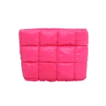 Bolso acolchado rosa fucsia con diseño cuadrado minimalista para un estilo de otoño versátil - Rosa Rojo