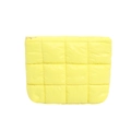 Bolso de mano acolchado amarillo brillante con cremallera y suave textura puff - Amarillo