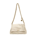 Retro cream white chain shoulder bag with gold hardware and textured leather finish - Off White