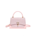 Borsa a tracolla rosa con paillettes, chiusura dorata e manico per donna - Rosa
