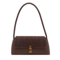 Sac bandoulière vintage marron avec rabat imprimé léopard et boucle en bronze - Brun Foncé