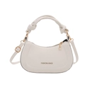 Bolso hobo blanco minimalista con asa anudada y correa ajustable para mujer - Blanco