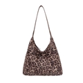 Borsa hobo vintage con stampa leopardata e tracolla in pelle marrone stile retrò 2025 - Cachi