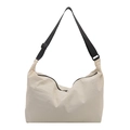 Borsa a cuscino bianco panna con tracolla larga regolabile e chiusura lampo - Bianco