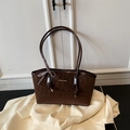 Borsa tote marrone maculata con fiocco a scacchi e scritte dorate Fashion & Bags - Senza Ciondolo / Marrone