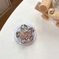 Close-up of flower phone grip with colorful sequins and white base for Magsafe - Magnetic Colorful Sequin Cherry Blossom No. 5