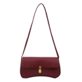 Borsa a spalla rossa effetto coccodrillo con base a clessidra e chiusura a U dorata - Rosso