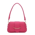 Roze crossbodytas van imitatieleer met krokodillenreliëf en goudkleurig metaal - Roze