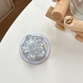 Macro view of holographic sequin cherry blossom magnetic phone socket for MagSafe - Magnetic Colorful Sequin Cherry Blossom No. 16