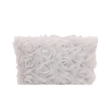 Elegante witte clutch met 3D-chiffon rozenbloemtextuur voor avondfeesten en bruiloften - Wit