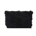 Chique zwarte handtas met 3D tule rozen en een minimalistische esthetiek voor vrouwen - Zwart
