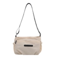 Bolso tote minimalista de nailon crema con correa ajustable y gran capacidad interior - Blanco