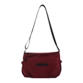 Bolso bandolera de nailon burdeos resistente al agua con múltiples bolsillos - Rojo