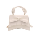 Bolso bandolera blanco de cuero sintético con lazo grande y diseño de asa con nudos - Blanco