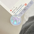 Detail of a purple 3D bow on a round iridescent laser-finish expandable phone socket - Dreamy Bubble Crystal Ball Style (86)
