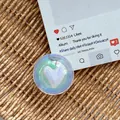 Macro shot of iridescent resin phone grip featuring a 3D purple heart and glitter finish - Dreamy Bubble No. 107
