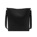Schwarze Bucket Bag aus PU-Leder mit goldenen Beschlägen und breitem Riemen für Damen - Schwarz
