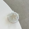Détail du support téléphone en étoile avec paillettes et finition miroir argenté - Support Magnétique / Vert