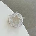 Détail du support de téléphone en forme d'étoile avec paillettes et petit miroir - Support Magnétique / Argent