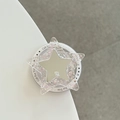 Stervormige telefoonhouder met glitters, spiegel en hars pailletten op display - Magnetische Standaard / Roze